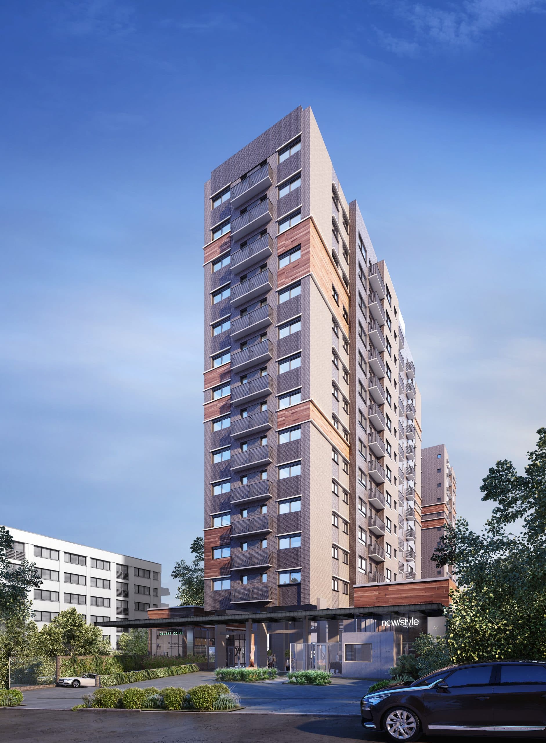 Perspectiva da fachada do Villa Pietra Residencial